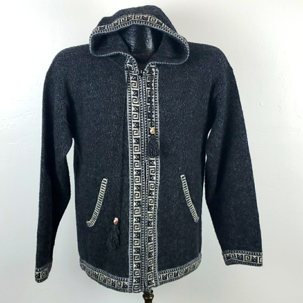 J.P.S. Art Corporation Women’s Size M Alpaca Hoodie Gray Full Zipper Sweater